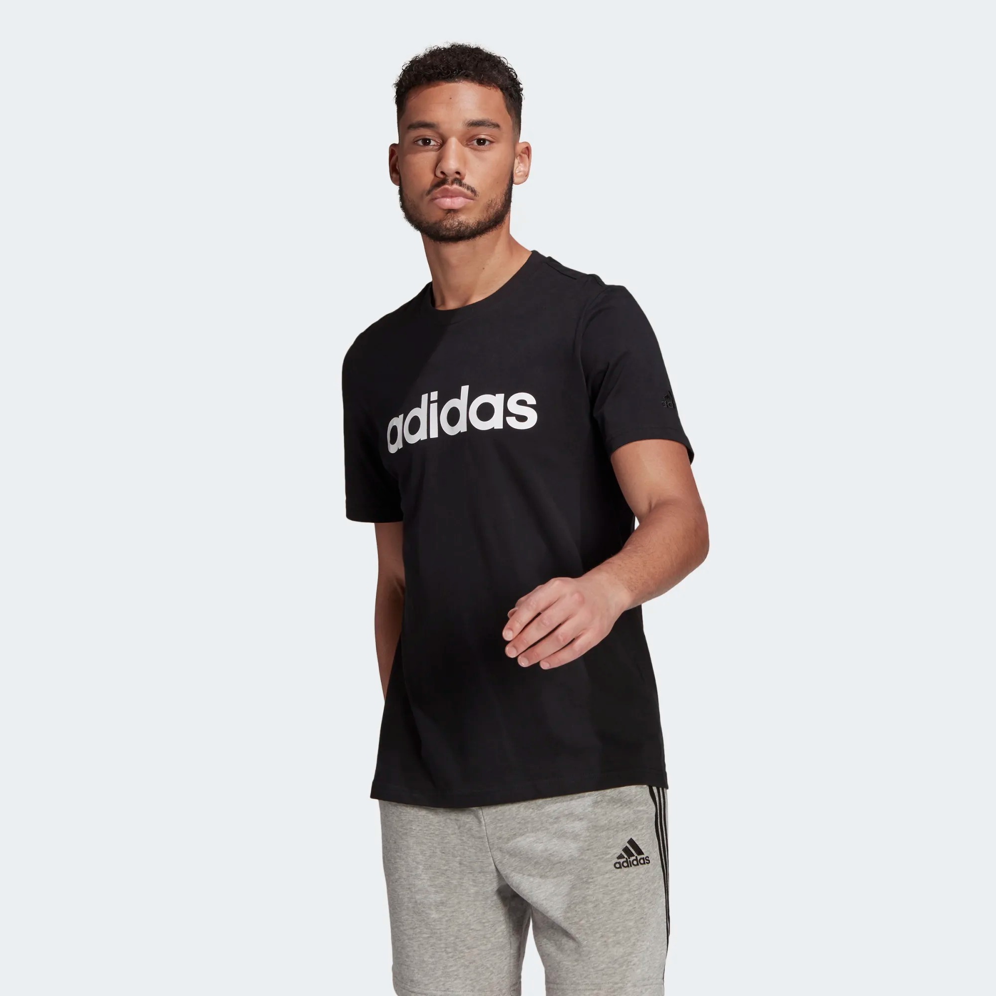 фото Футболка мужская adidas essentials linear logo t-shirt черная xl