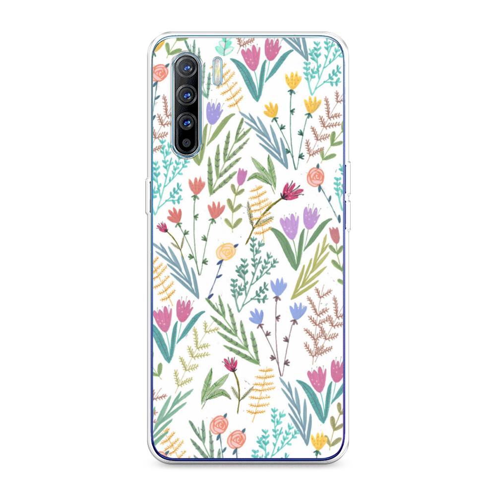 фото Силиконовый чехол "полевые цветы рисунок" на oppo reno 3 awog