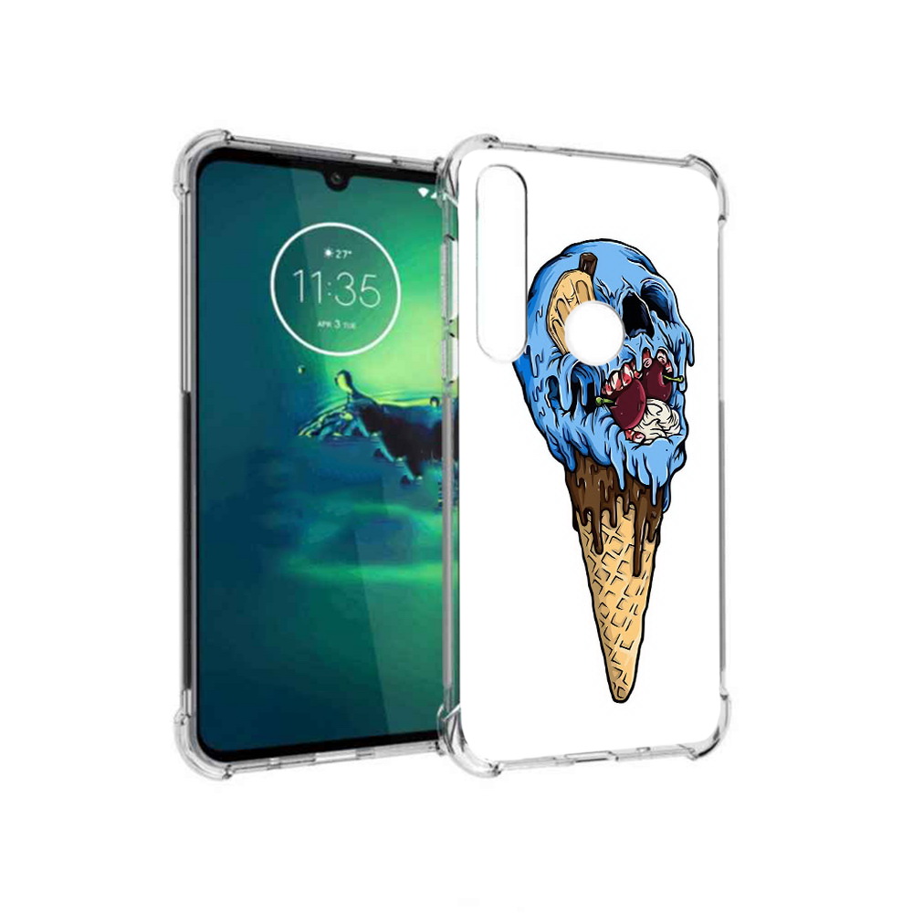 

Чехол MyPads Tocco для Motorola Moto G8 Plus мороженное череп (PT227062.344.484), Прозрачный, Tocco