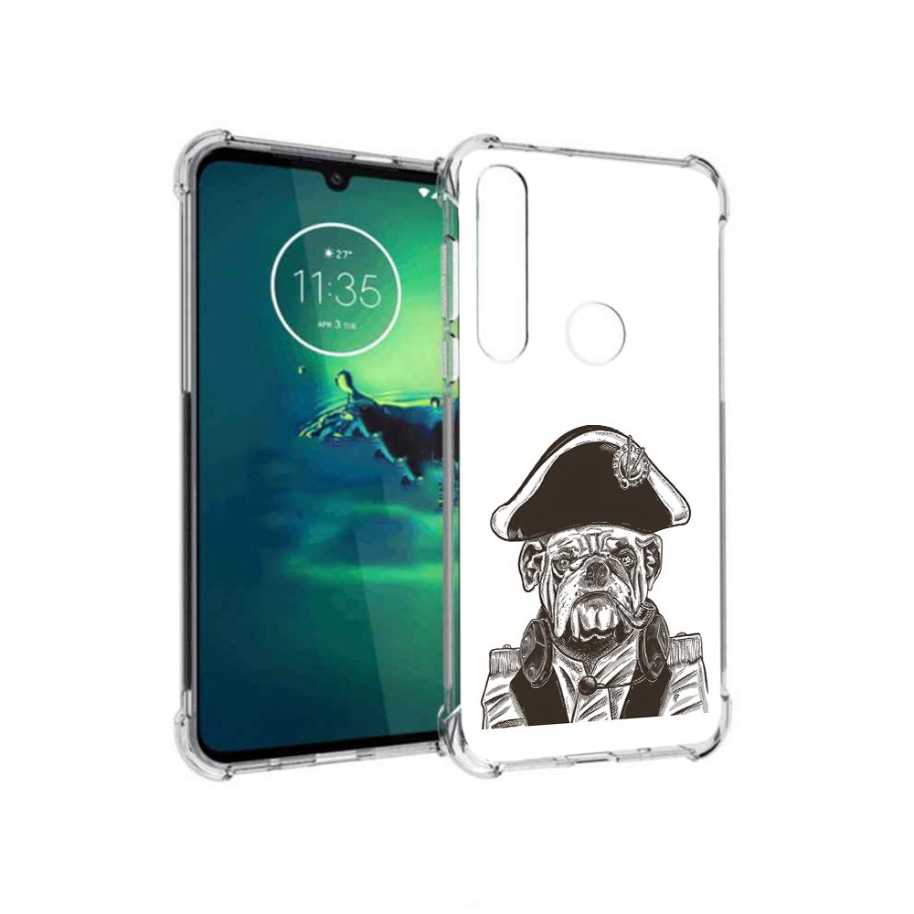 

Чехол MyPads Tocco для Motorola Moto G8 Plus мопс генерал (PT227062.344.483), Прозрачный, Tocco