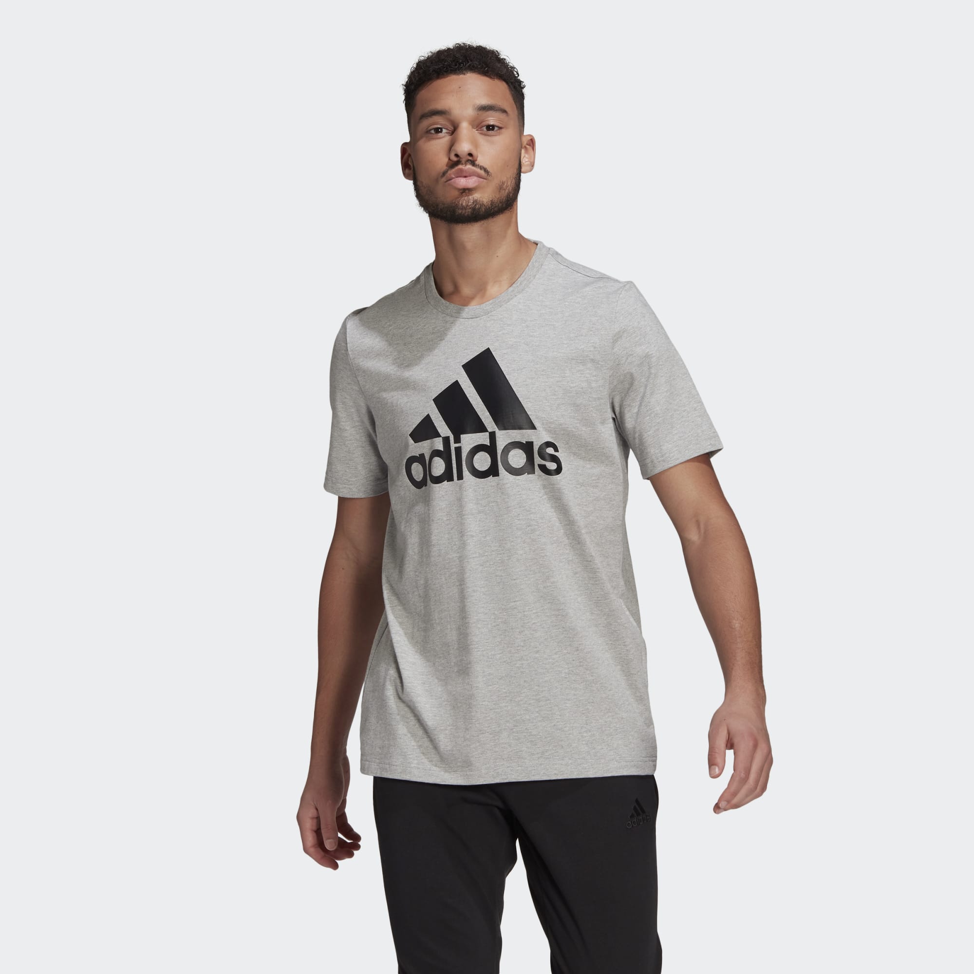 фото Футболка мужская adidas essentials big logo t-shirt серая xs