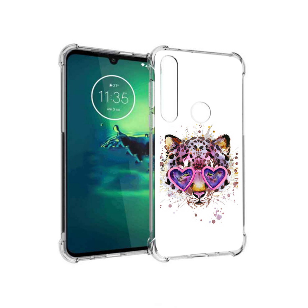 

Чехол MyPads Tocco для Motorola Moto G8 Plus модный леопард (PT227062.344.480), Прозрачный, Tocco