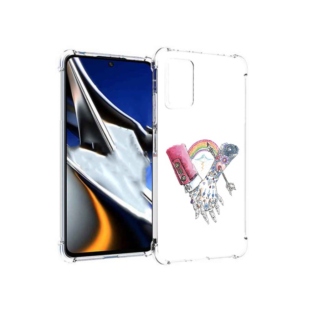 

Чехол MyPads Tocco для Xiaomi Poco X4 Pro 5G абстракция руки в татуировках, Прозрачный, Tocco
