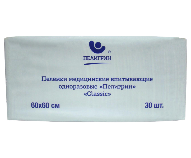 Пеленки впитывающие Пелигрин 60х60см, Classic, 30шт. (М60х60/30С)