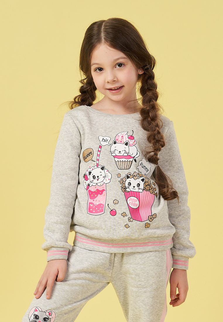 фото Толстовка детская max&jessi ss21c16300514 светло-серый р.104