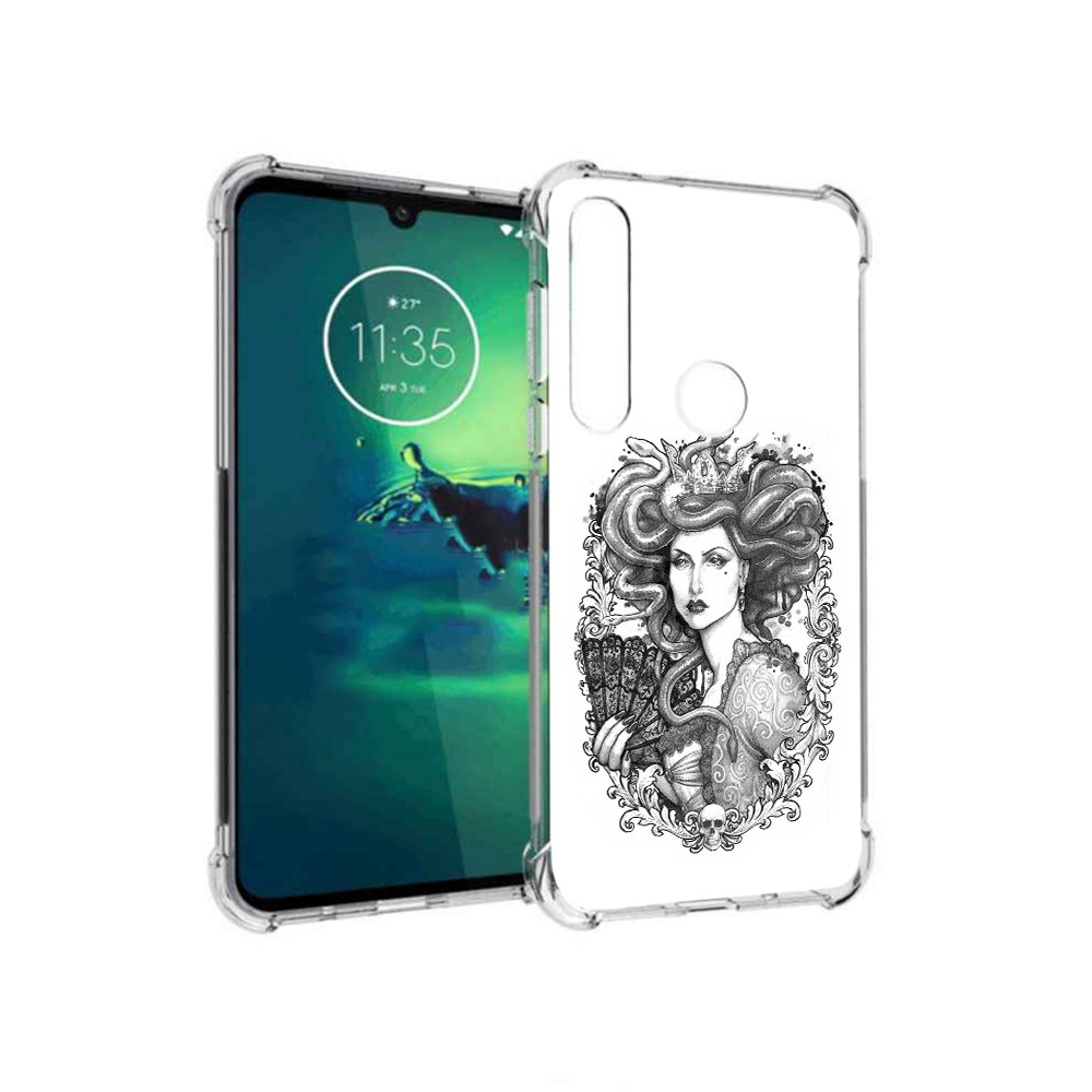 

Чехол MyPads Tocco для Motorola Moto G8 Plus медуза черно белый (PT227062.344.472), Прозрачный, Tocco