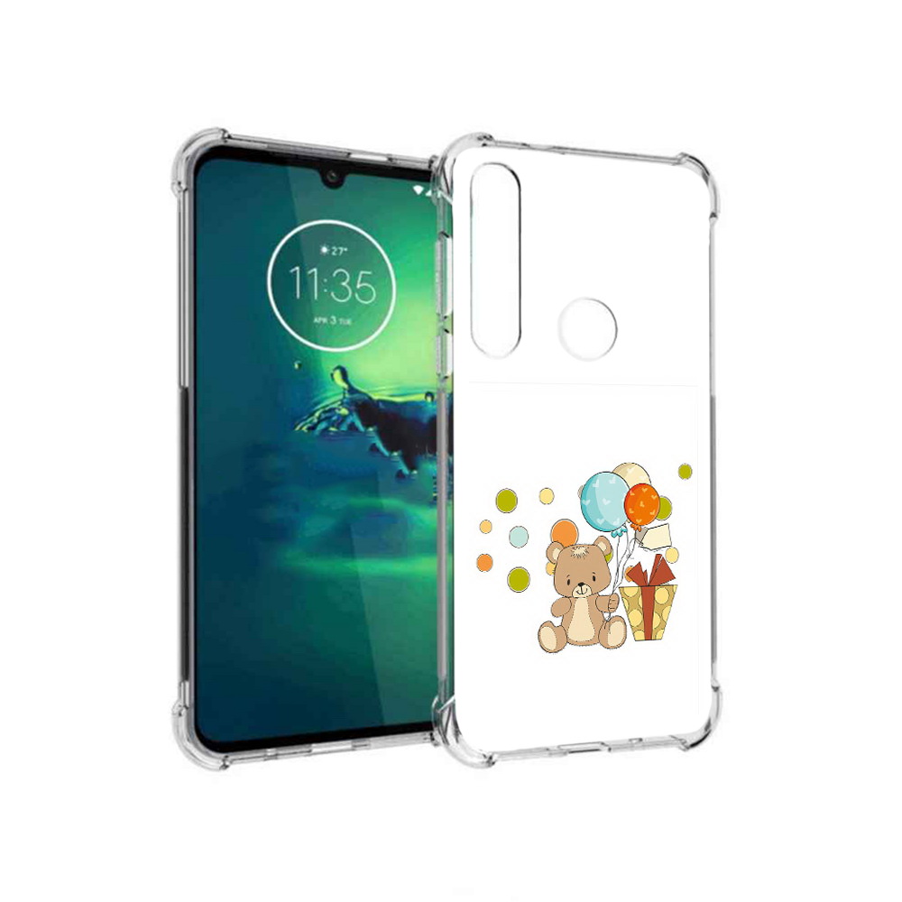 

Чехол MyPads Tocco для Motorola Moto G8 Plus медвеженок с подарком (PT227062.344.470), Прозрачный, Tocco