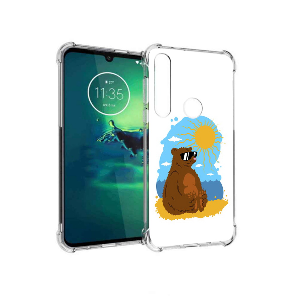 

Чехол MyPads Tocco для Motorola Moto G8 Plus медведь на чиле (PT227062.344.468), Прозрачный, Tocco
