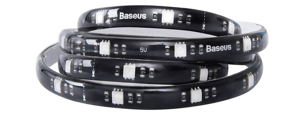 фото Светодиодная лента baseus rgb colorful light strip extension pack 1 м, черный