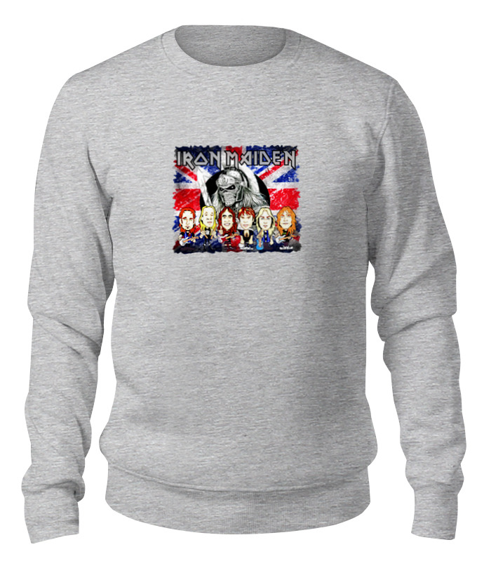 

Свитшот унисекс Printio Iron maiden band серый L, Iron maiden band