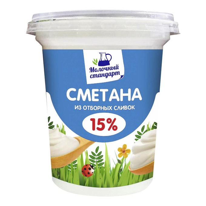 

Сметана Молочный стандарт 15% БЗМЖ 300 г