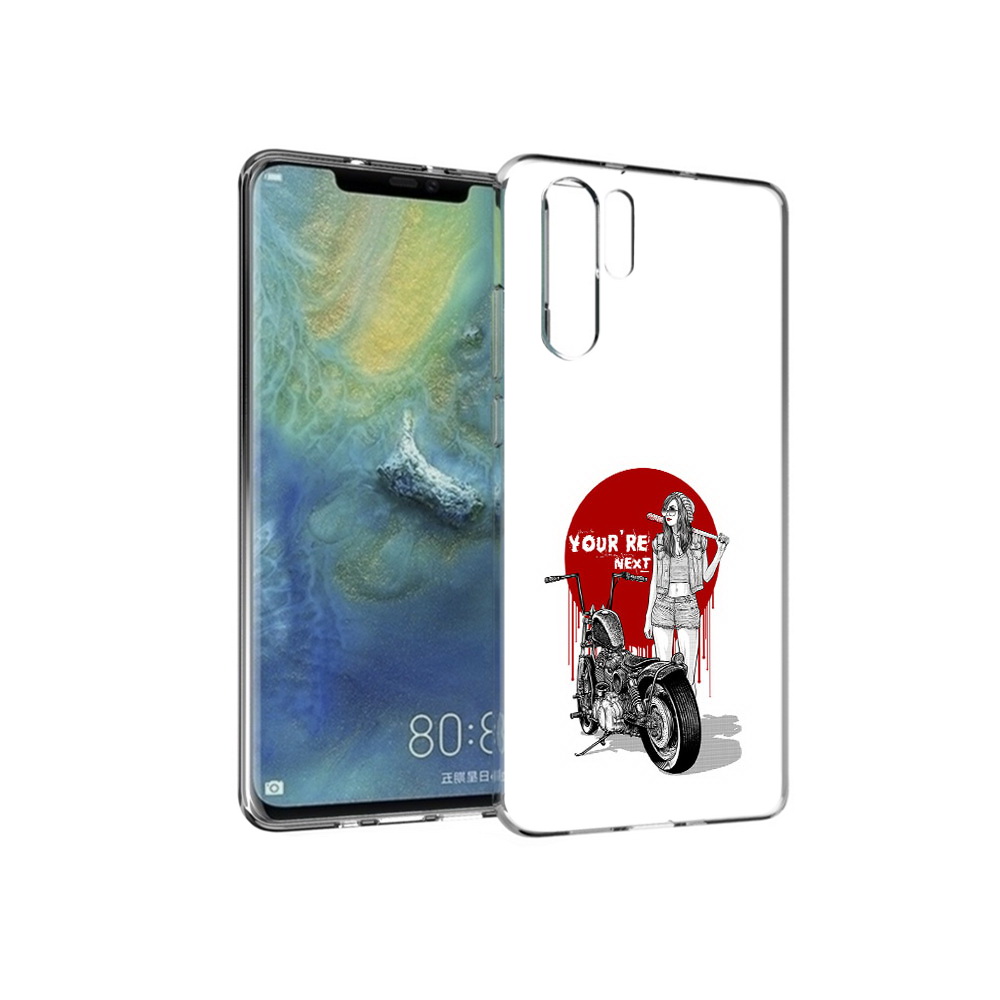 Чехол MyPads Tocco для Huawei P30 Pro девушка с мотоциклом