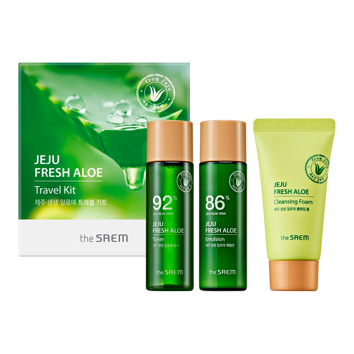 Набор для лица The Saem Jeju Fresh Aloe Travel Kit с алоэ