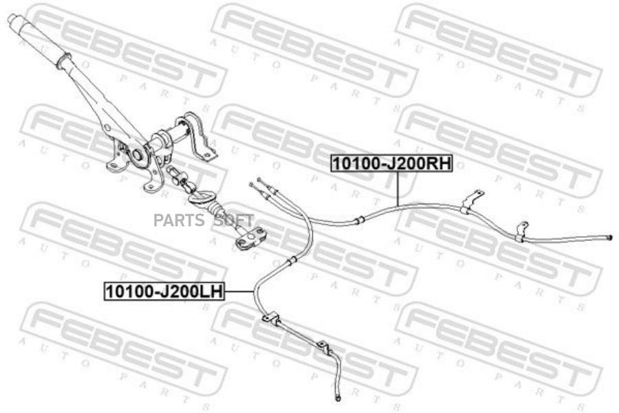 

Трос Ручного Тормоза Левый FEBEST 10100j200lh