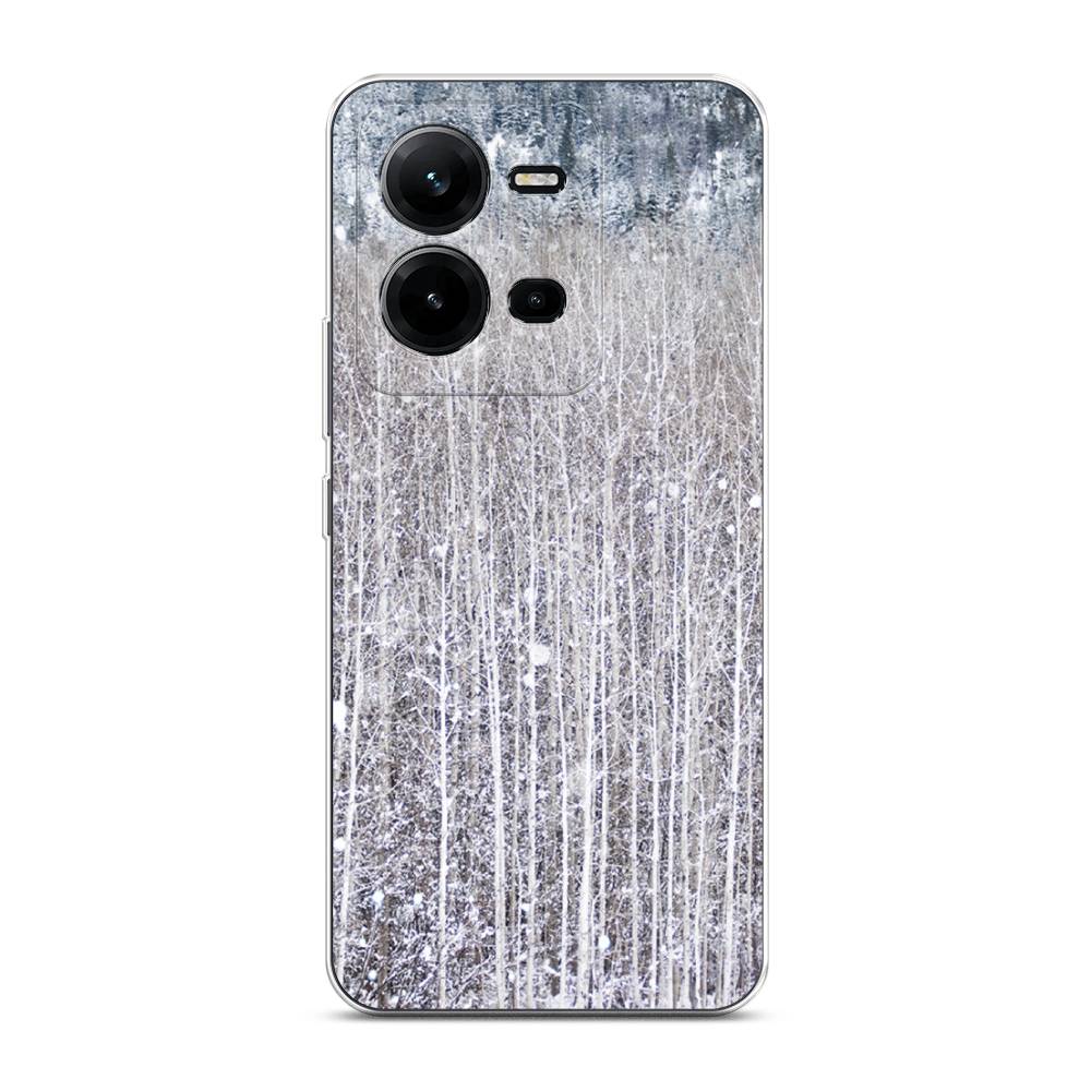 

Чехол на Vivo V25 "Снежный лес", Бежевый;серый;белый, 267650-5