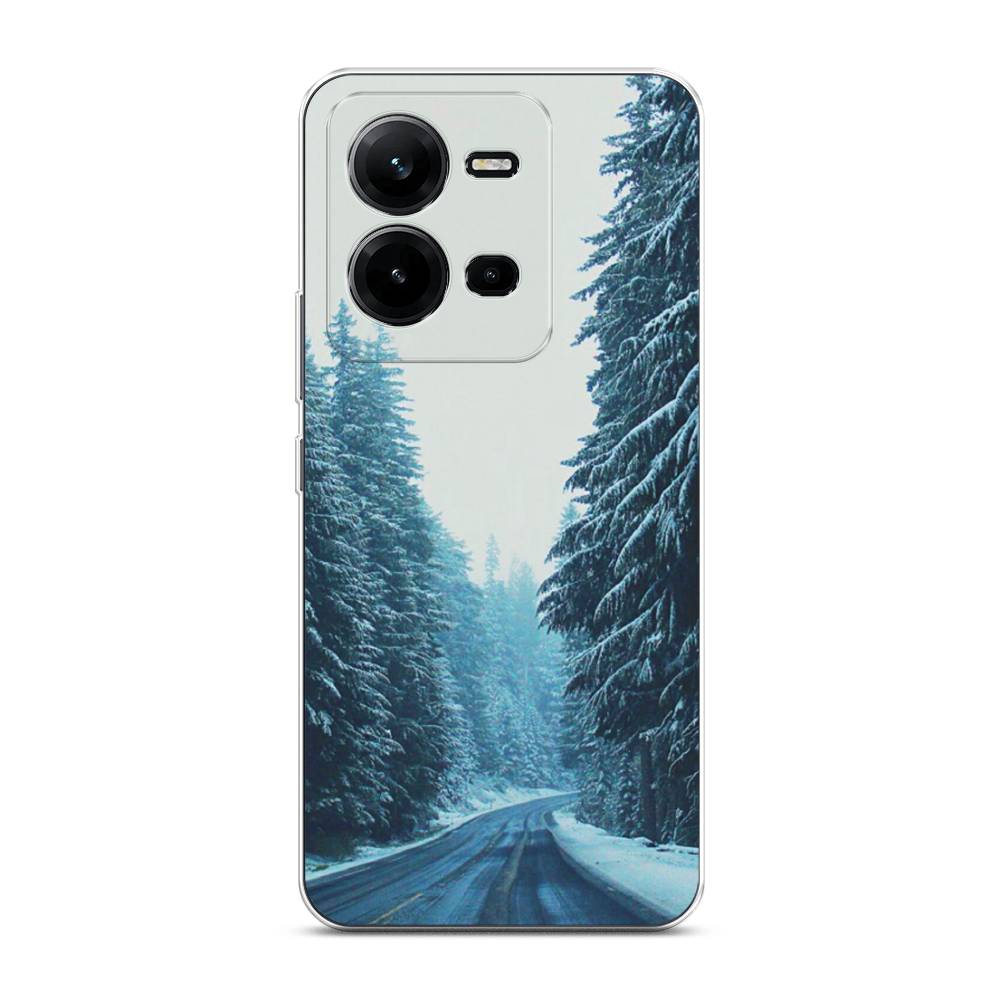 

Чехол на Vivo V25 "Зима 9", Бежевый;голубой;черный, 267650-2