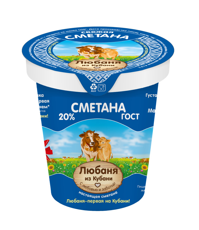 

Сметана Любаня из Кубани 20% 350 г