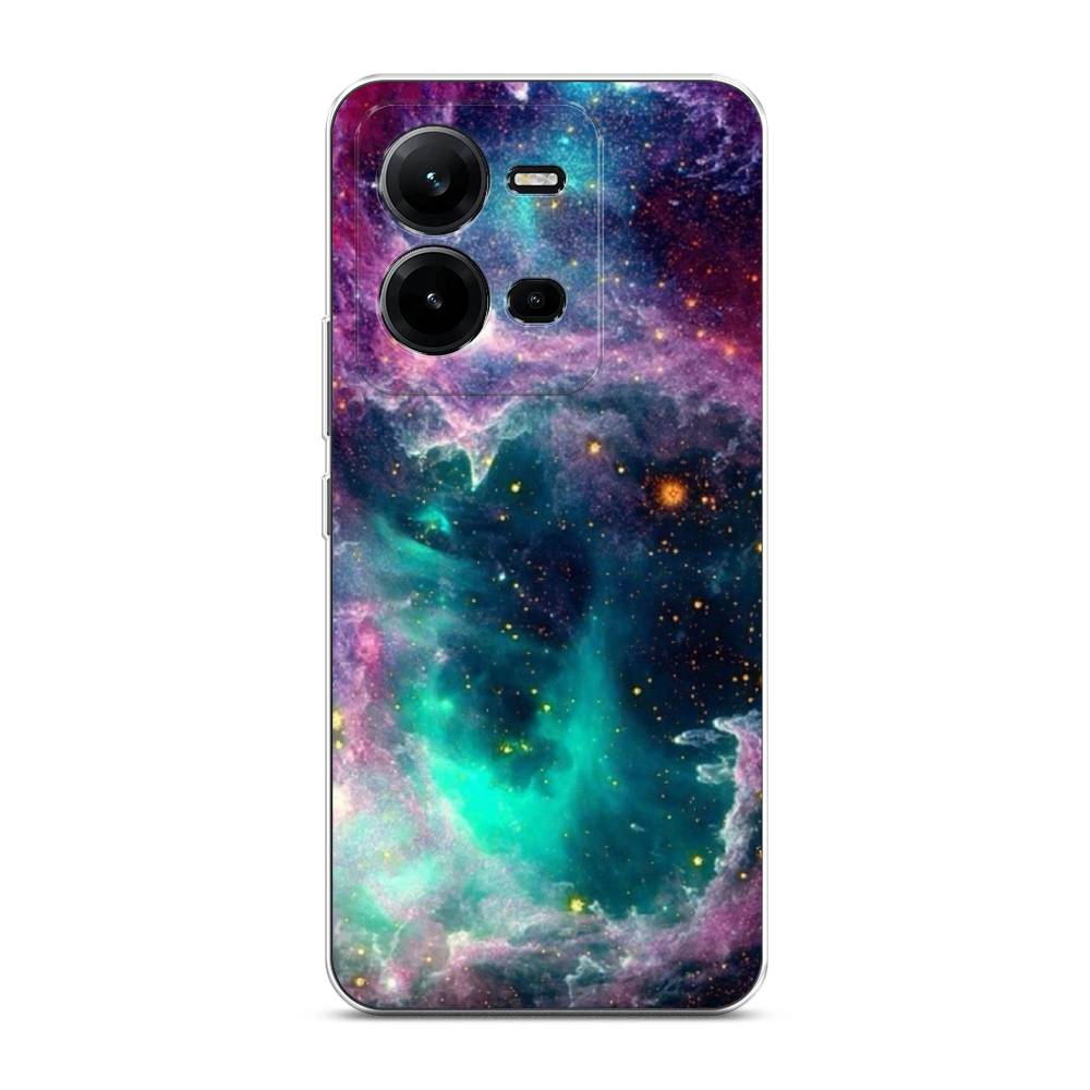 

Чехол на Vivo V25 "Звездные облака", Розовый;бежевый, 267650-2