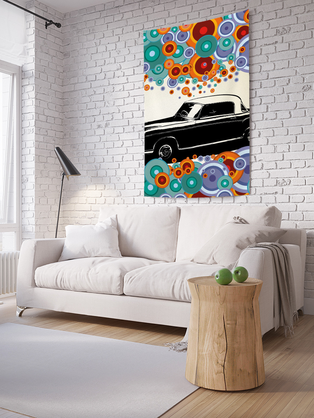 

Вертикальное фотопанно на стену JoyArty Машина окруженная кругами 150x200 см, Машина окруженная кругами
