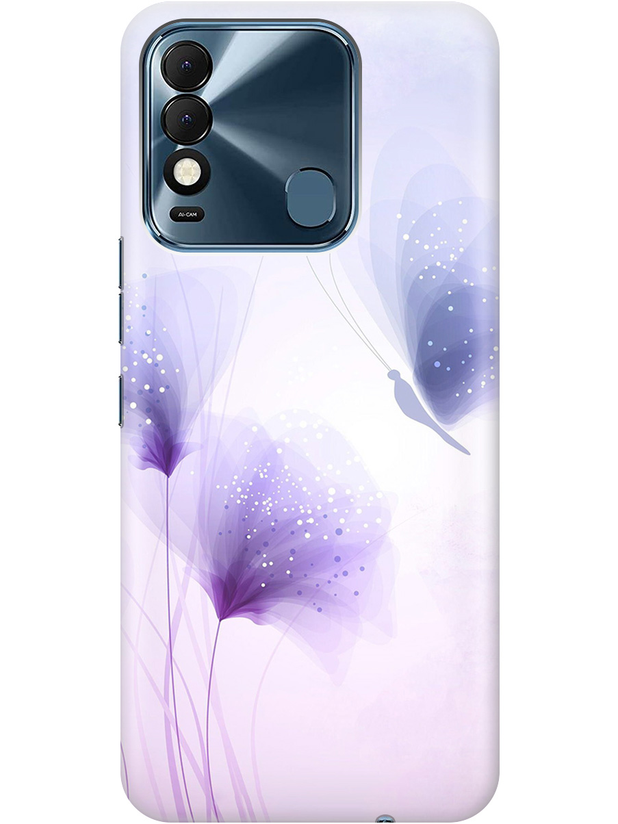 

Силиконовый чехол на Tecno Spark 8 с принтом "Бабочка и фиолетовые цветы" прозрачный, Фиолетовый, 20010463