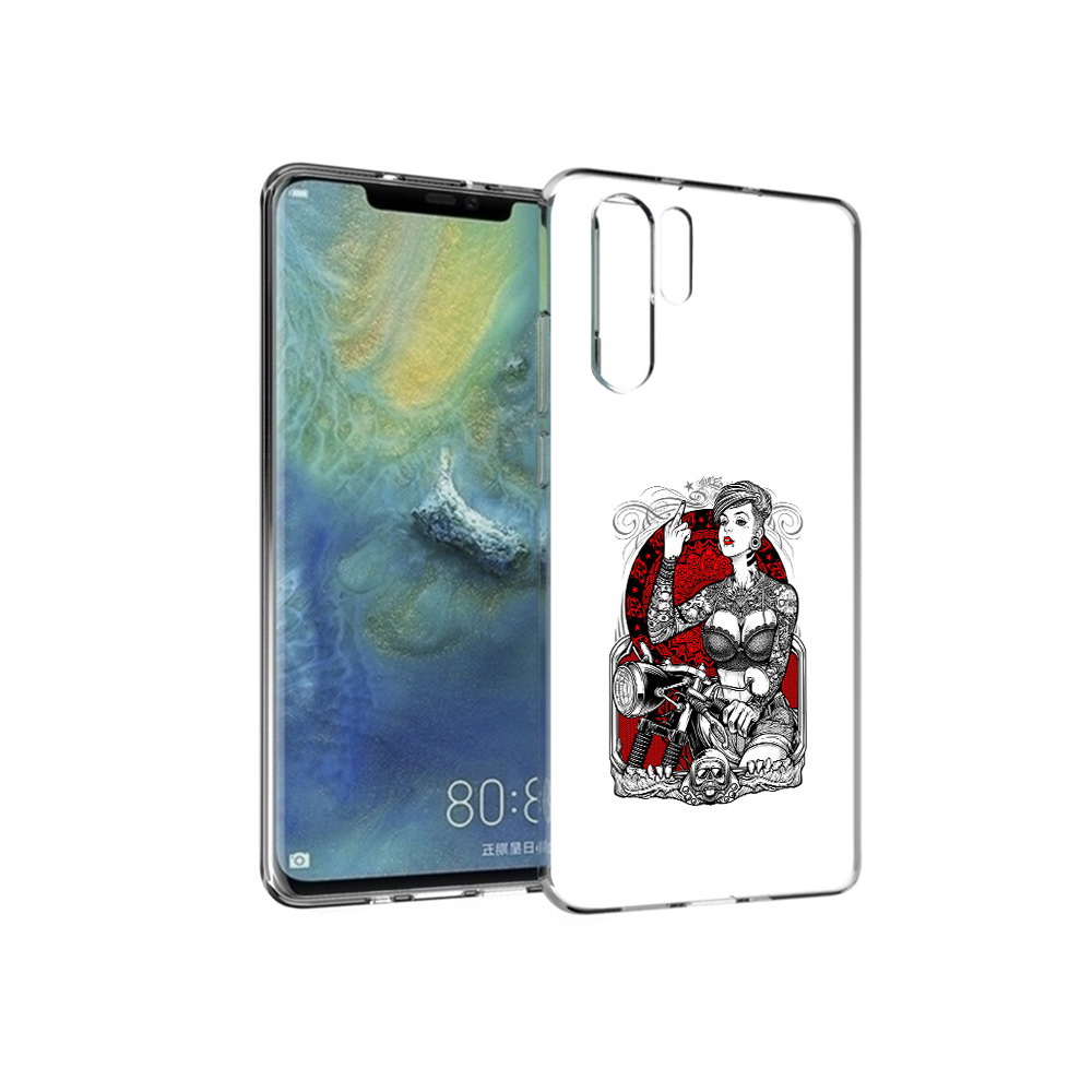 Чехол MyPads Tocco для Huawei P30 Pro девушка на мотоцикле