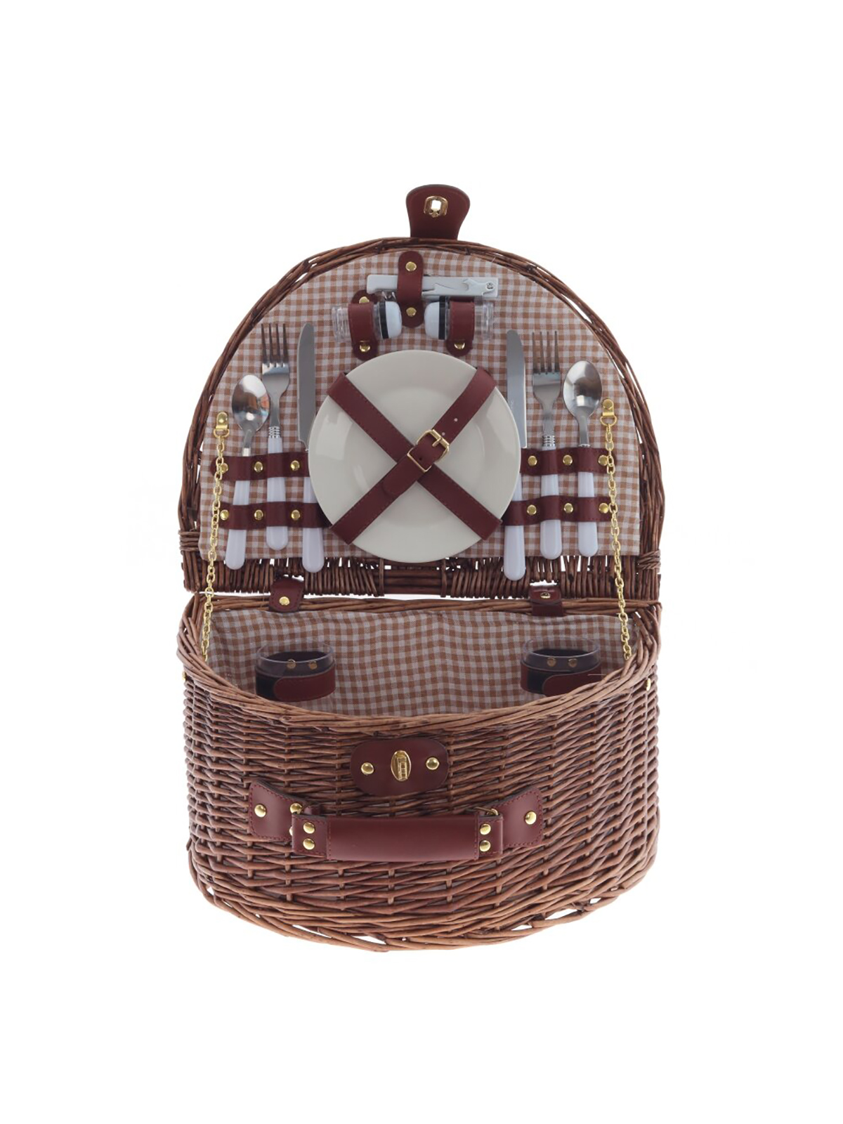

Корзина для пикника Remecoclub, на 2 персоны, 41x31x21 см, Коричневый