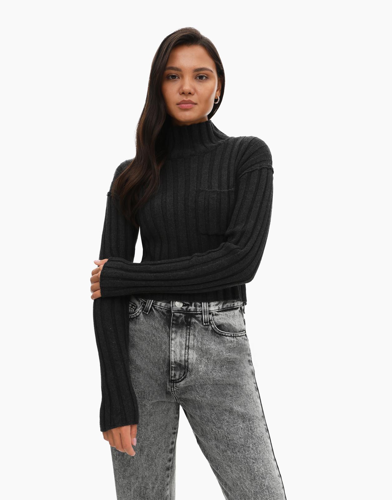 

Свитер женский Gloria Jeans GSW006306 серый S (40-42), GSW006306