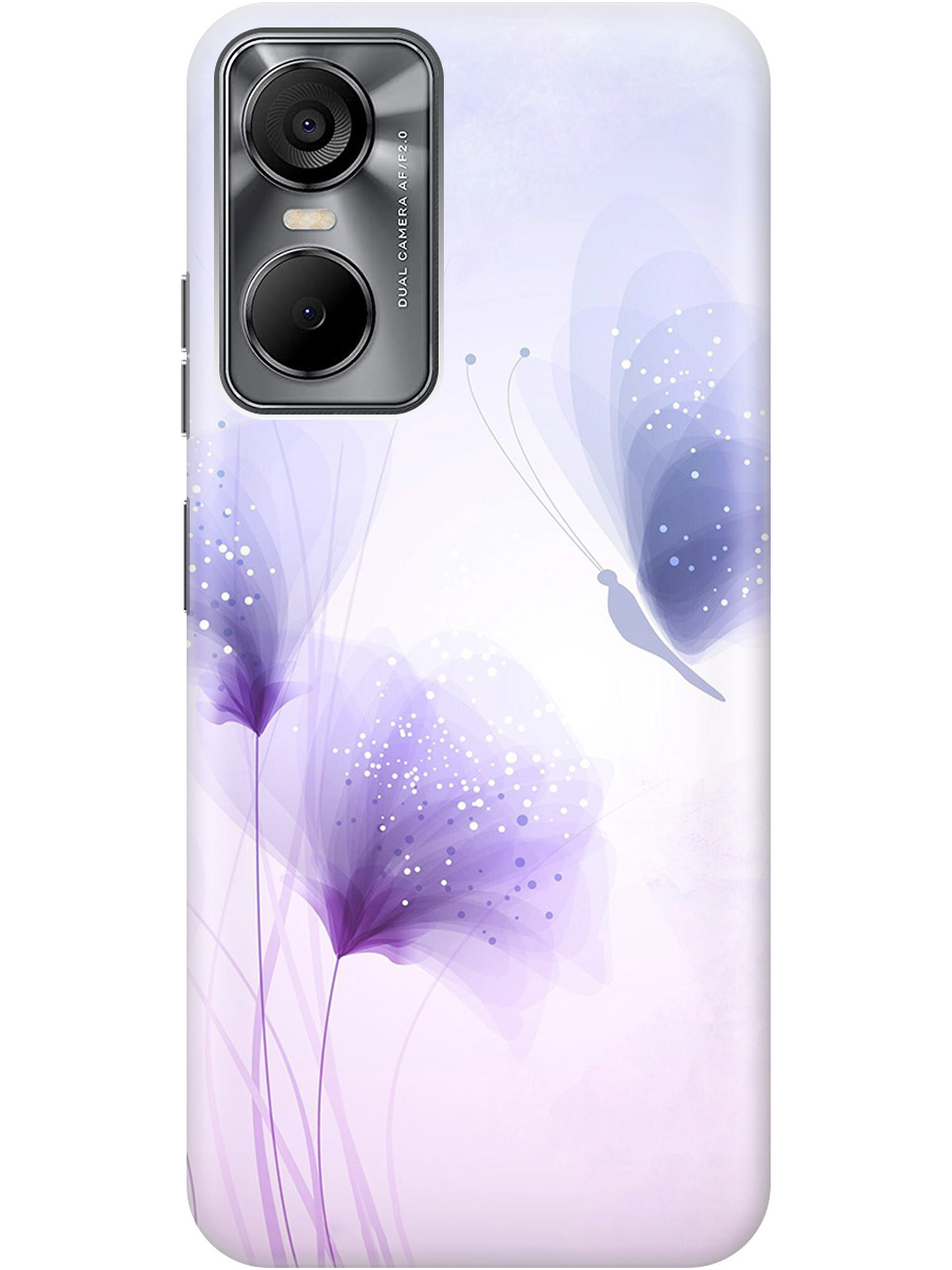 

Силиконовый чехол на Tecno Pop 6 Pro с принтом "Бабочка и фиолетовые цветы" прозрачный, Фиолетовый, 20010454