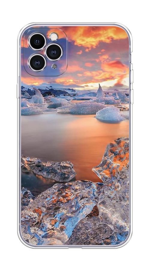 

Чехол на Apple iPhone 11 Pro Max "Ледники", Синий;оранжевый, 12250-2