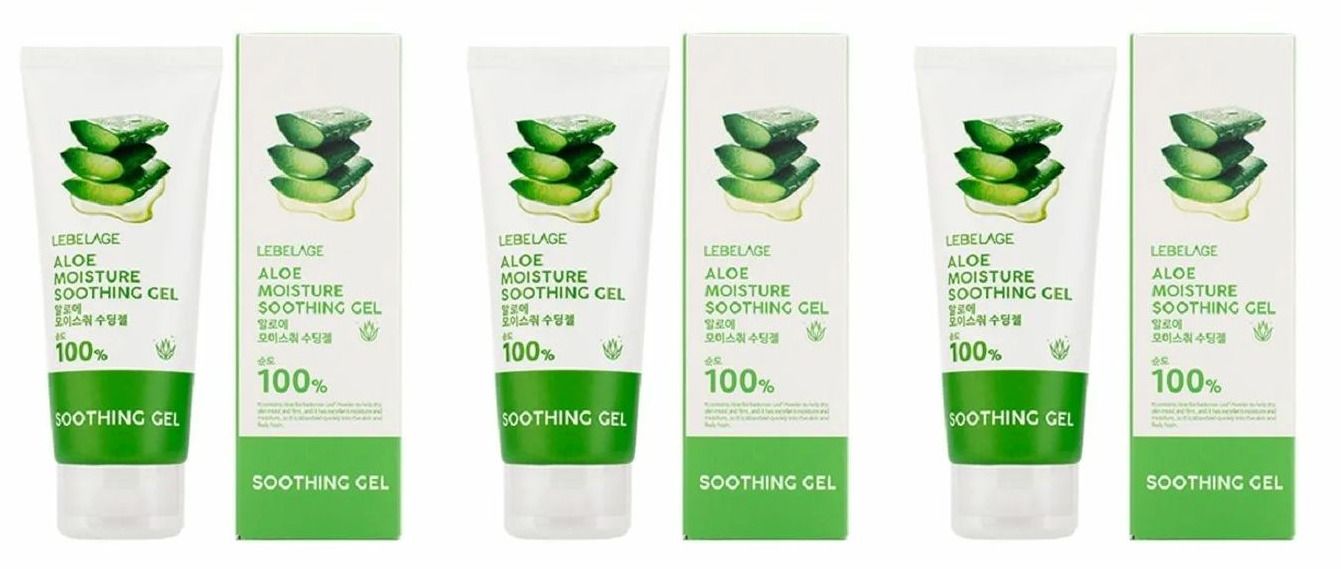 Гель для лица и тела Lebelage Jeju Moisture Aloe Vera 100 мл 3 шт