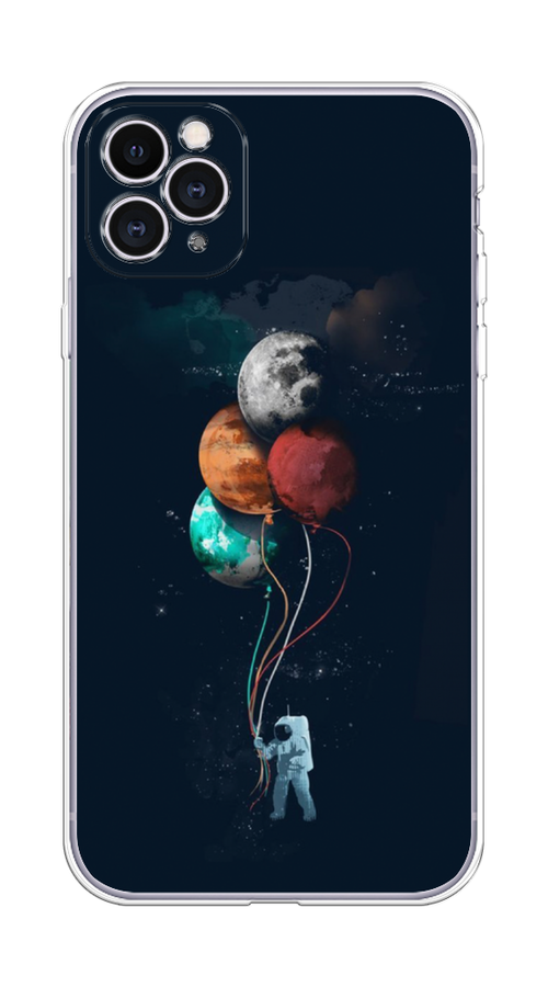 

Чехол на Apple iPhone 11 Pro Max "Космонавт с шариками", Разноцветный, 12250-4