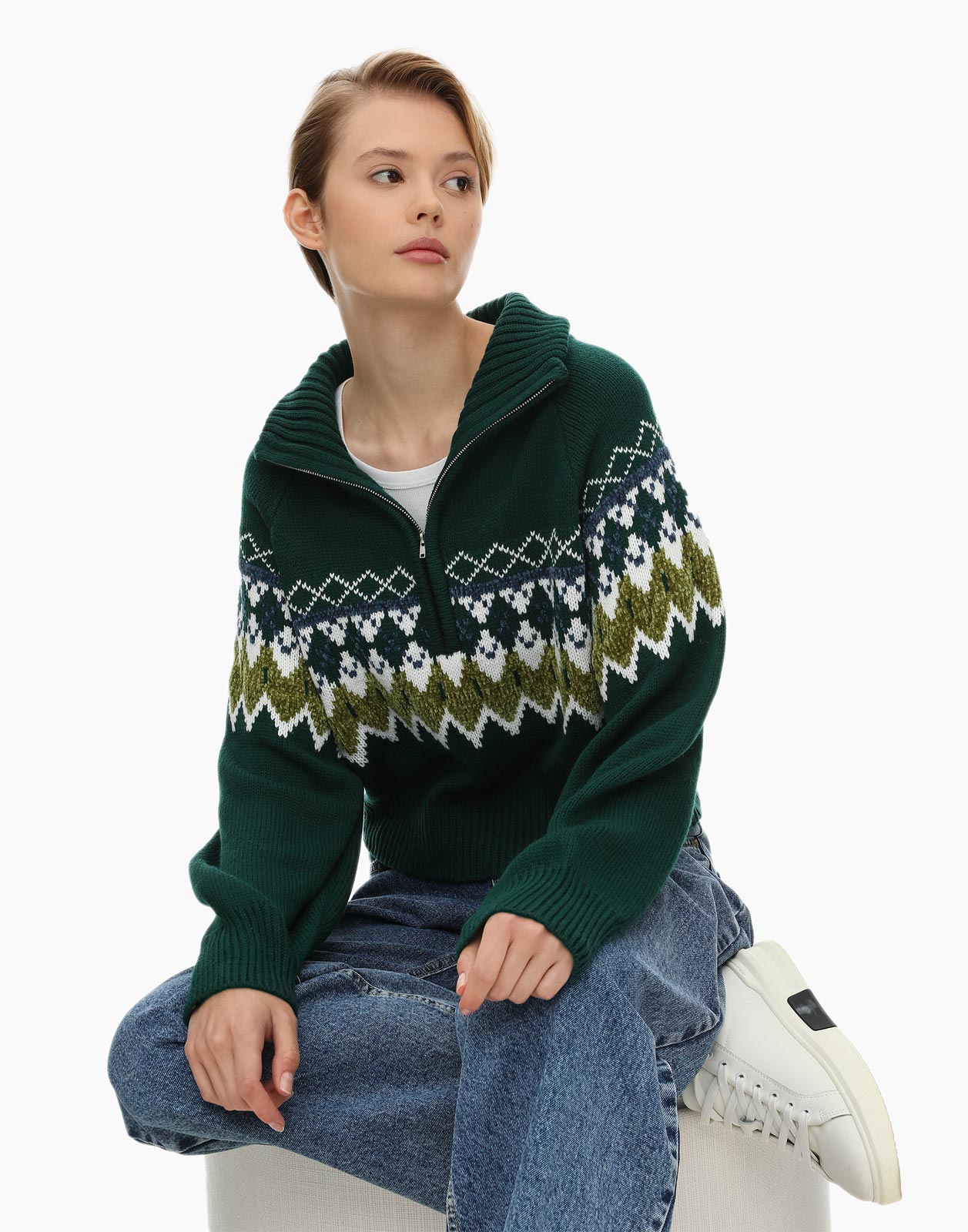 

Свитер женский Gloria Jeans GSW006257 зеленый XL (52-54), GSW006257