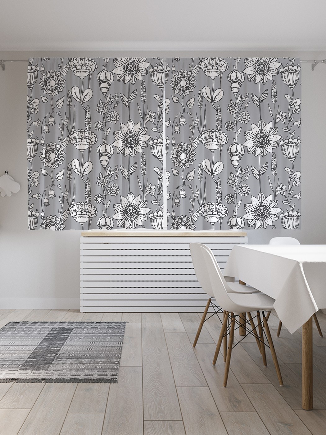 

Классические шторы JoyArty "Цветочная народность", Oxford DeLux, 2 полотна 145x180 см, Цветочная народность