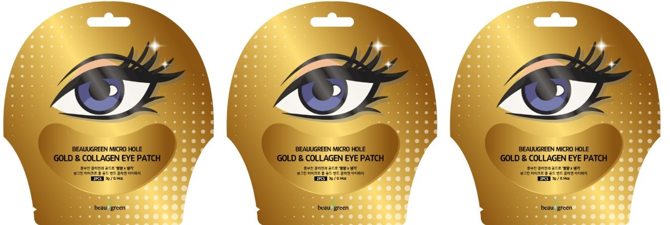 Маска-патч BeauuGreen micro hole gold & collagen eye patch 3шт