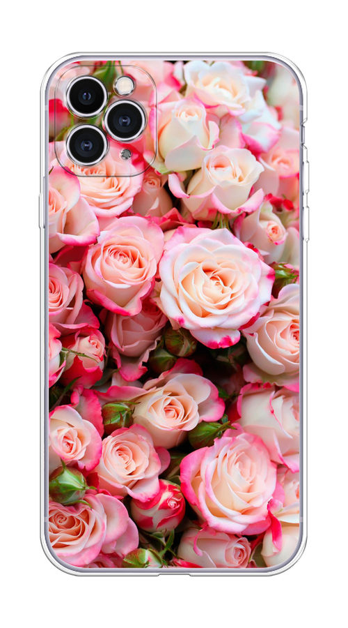 

Чехол на Apple iPhone 11 Pro Max "Много роз", Розовый, 12250-2
