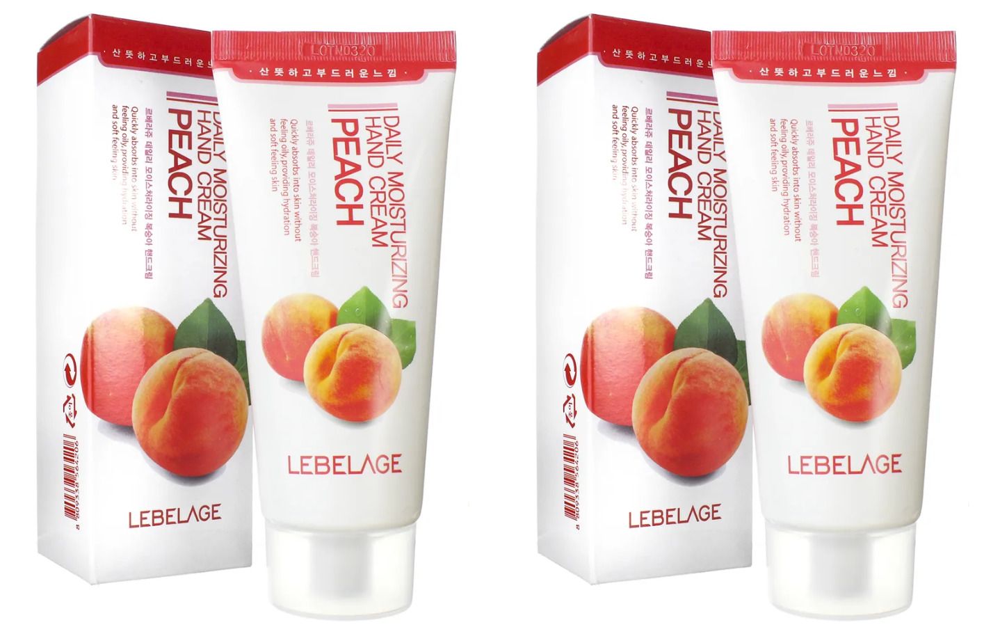 Крем для рук Lebelage daily moisturizing peach с персиком 100мл 2шт