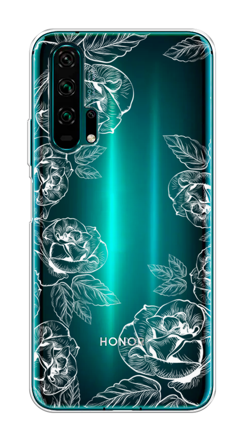 

Чехол на Honor 20 Pro "Розы графика", Черный;серый, 69350-2