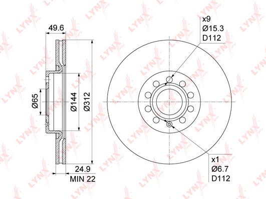 

Диск тормозной передний Audi A3/A3 Sportback 03>13 VW Golf Plus V/Golf V/Golf VI 03>15 Sea