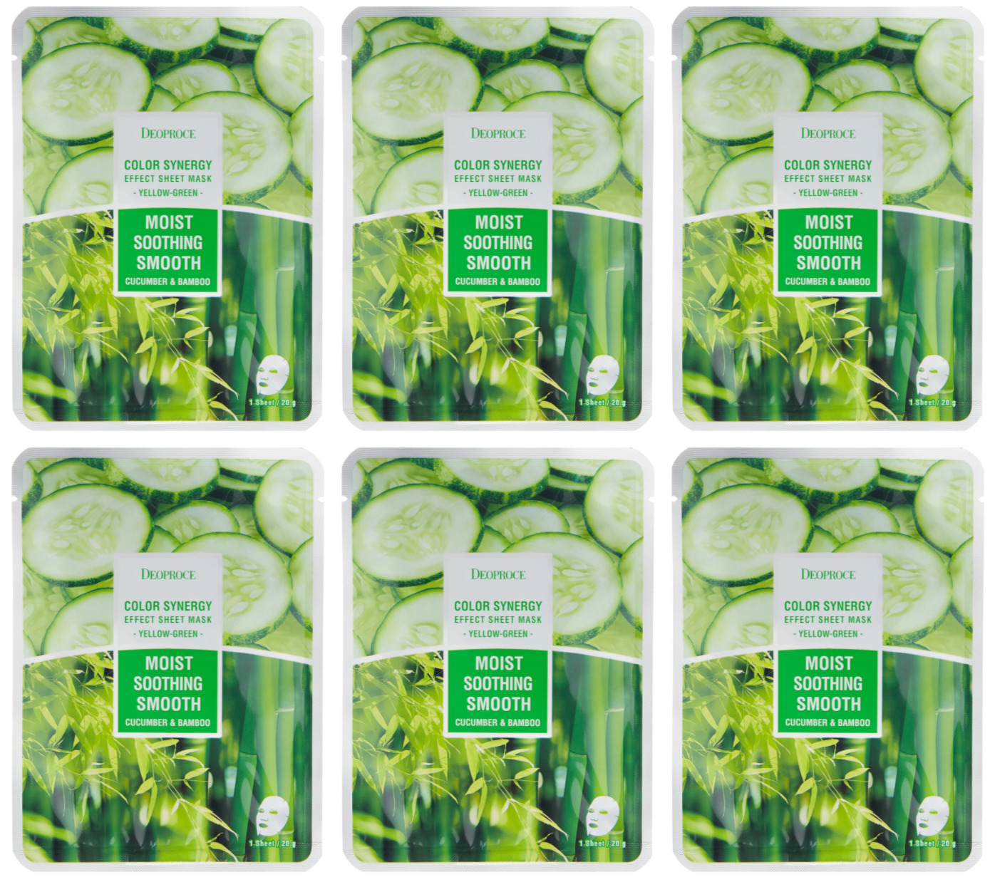 

Маска тканевая Deoproce COLOR SYNERGY EFFECT SHEET MASK YELLOW-GREEN 20 г 6 шт, 8809240769706