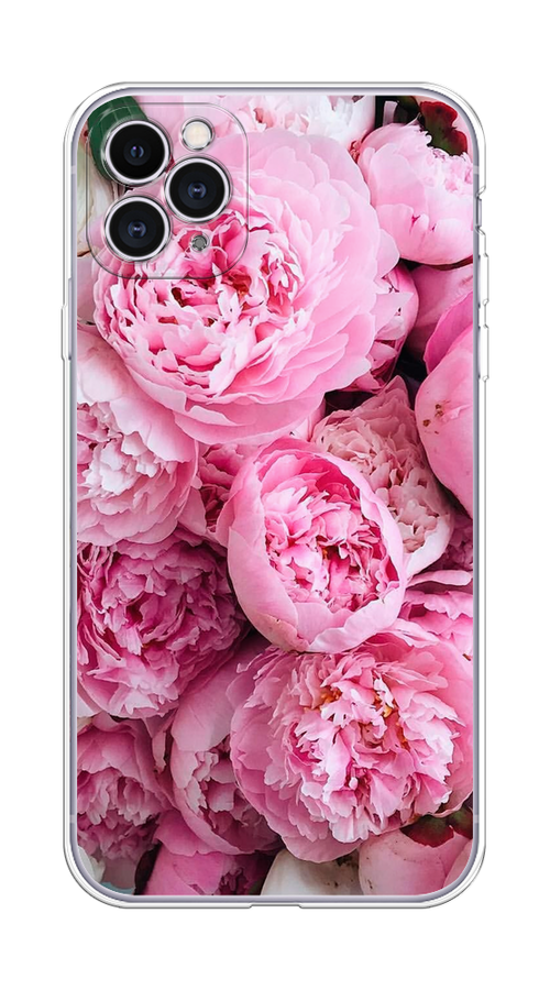 

Чехол на Apple iPhone 11 Pro Max "Розовые пионы", Бежевый;розовый, 12250-2