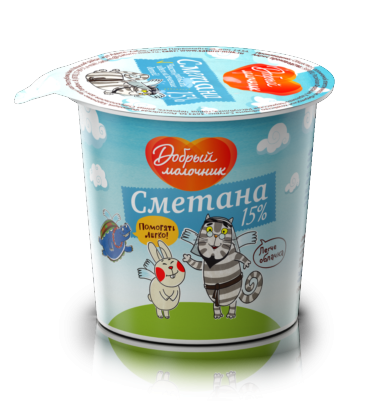 

Сметана Добрый молочник 15% БЗМЖ 350 г