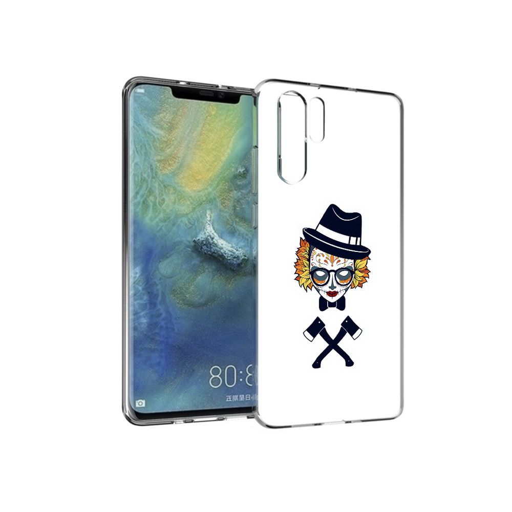 

Чехол MyPads Tocco для Huawei P30 Pro девушка в маске с топорами рисунок, Прозрачный, Tocco