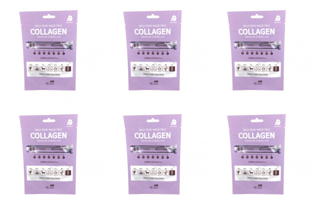 Маска тканевая для лица Mijin care daily dew mask pack collagen c коллагеном 25г 6шт
