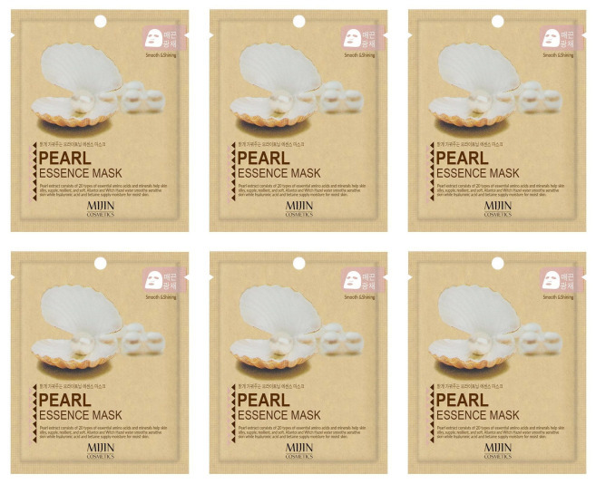 

Маска для лица тканевая Mijin PEARL ESSENCE 25 гр 6 уп, 8809220802034