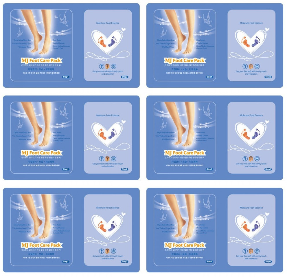 

Маска для ног Mijin с гиалуроновой кислотой FOOT CARE PACK 22г 6шт, 8809220802027