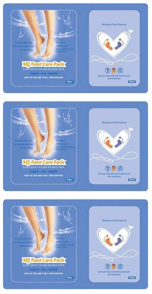 

Маска для ног Mijin с гиалуроновой кислотой FOOT CARE PACK 22г 3шт, 8809220802027