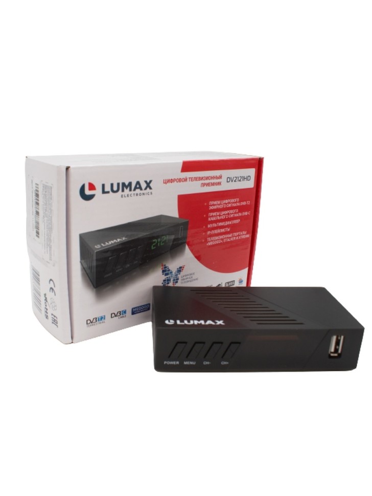 фото Ресивер lumax цифровая приставка lumax dv2121hd (dvb-t2, dvb-c) 0012486