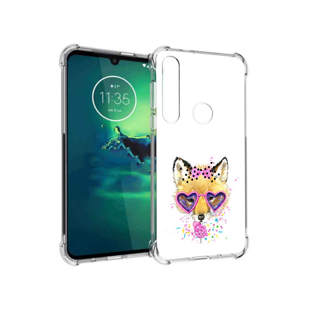 

Чехол MyPads Tocco для Motorola Moto G8 Plus лисенок с бантиком (PT227062.344.441), Прозрачный, Tocco