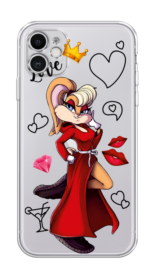 

Чехол на Apple iPhone 11 "Rich Lola Bunny", Красный;бежевый;оранжевый, 12150-6