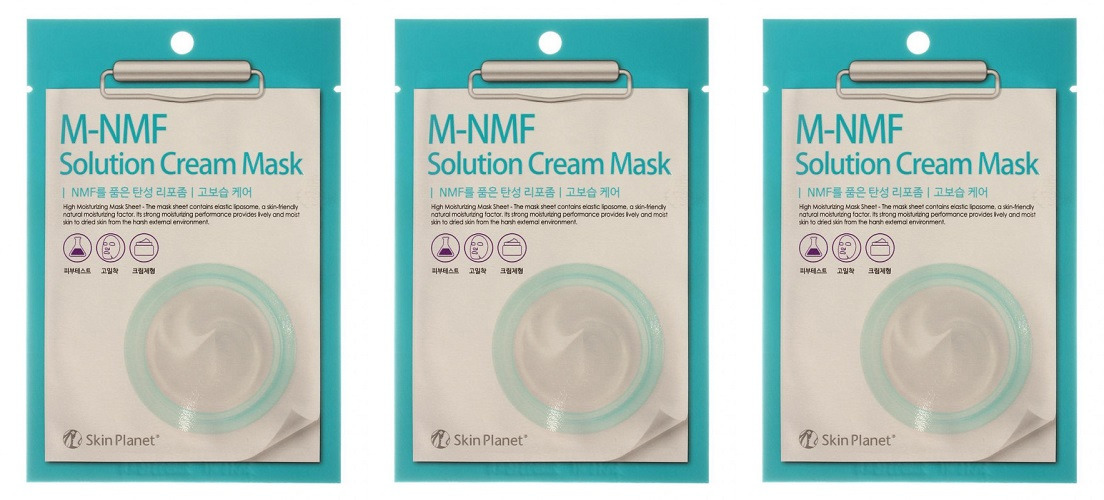 Маска тканевая для лица Mijin skin planet m-mnf solution cream mask увлажняющая 30г 3шт